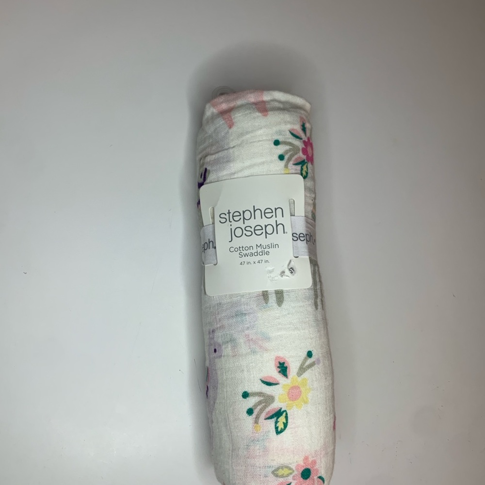 BNIP Stephen Joseph Floral Cotton Muslin Swaddle